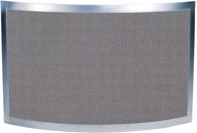 Parascintille per camino Comex in acciaio inox curvo con rete nera H: 48 cm, L: 75 cm