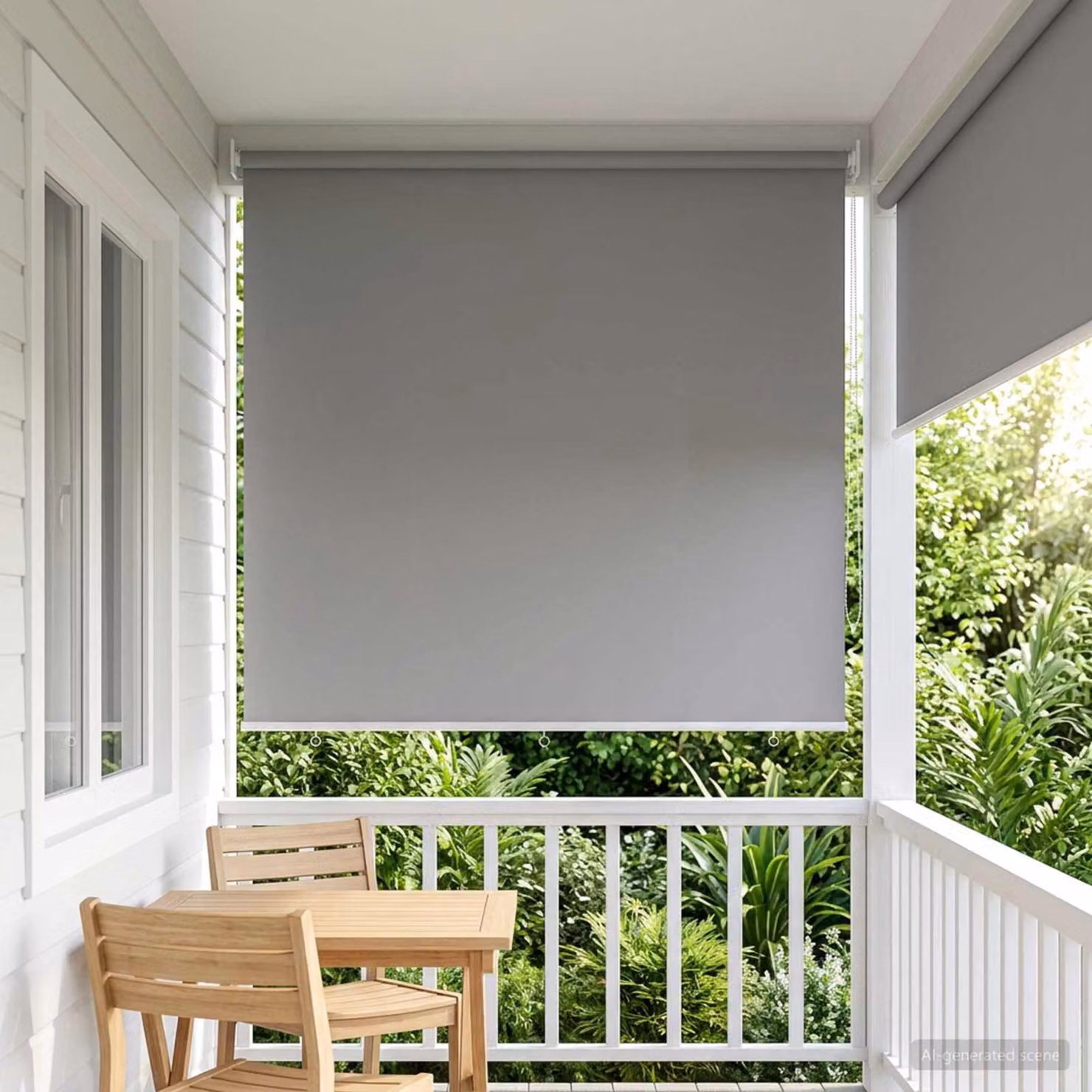 vidaXL Tenda da sole a rullo con protezione UV in poliestere, Grigio Chiaro, L: 230 cm, H: 185 cm
