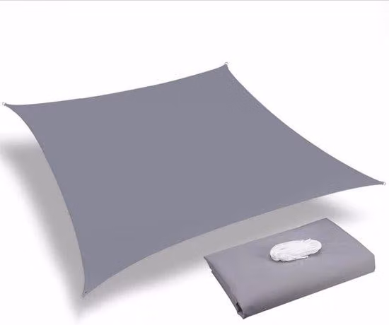 Ombrellone rettangolare robusto, resistente ai raggi UV, all'abrasione e alla ruggine; accessori per il montaggio; bordi arrotondati che bloccano la luce del sole; tela traspirante; per terrazze esterne e spazi esterni (3x3 m) - grigio
