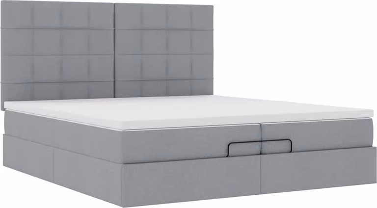 Struttura Letto Pouf con Materassi 200x200 cm in Tessuto