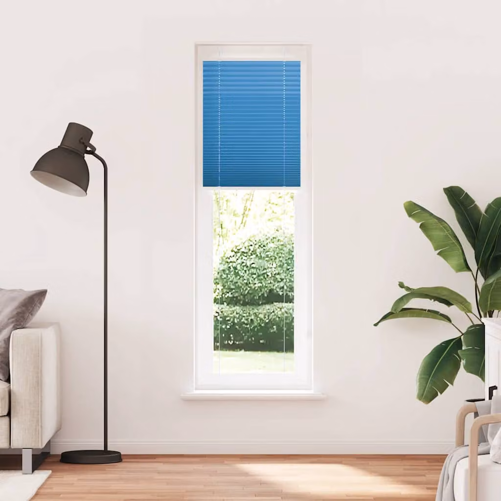 vidaXL Tenda Plissettata Blu 55x200 cm Larghezza Tessuto 54,4 cm