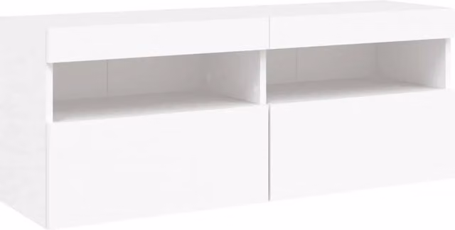 Mobile TV multimediale scaffale TV credenza mobile TV sala da pranzo soggiorno camera da letto mobile da parete con luci LED 100 x 30 x 40 cm bianco 02_0027835