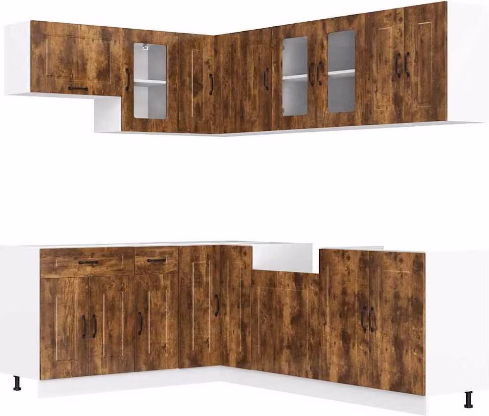 Set Mobili da Cucina 11 pz Kalmar Rovere Fumo Legno Multistrato