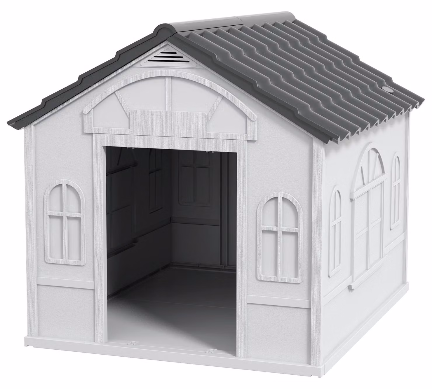 Cuccia per cani da esterno – Cuccia in plastica | Colore: Grigio | Dimensioni: 75,7 x 65 x 63 cm