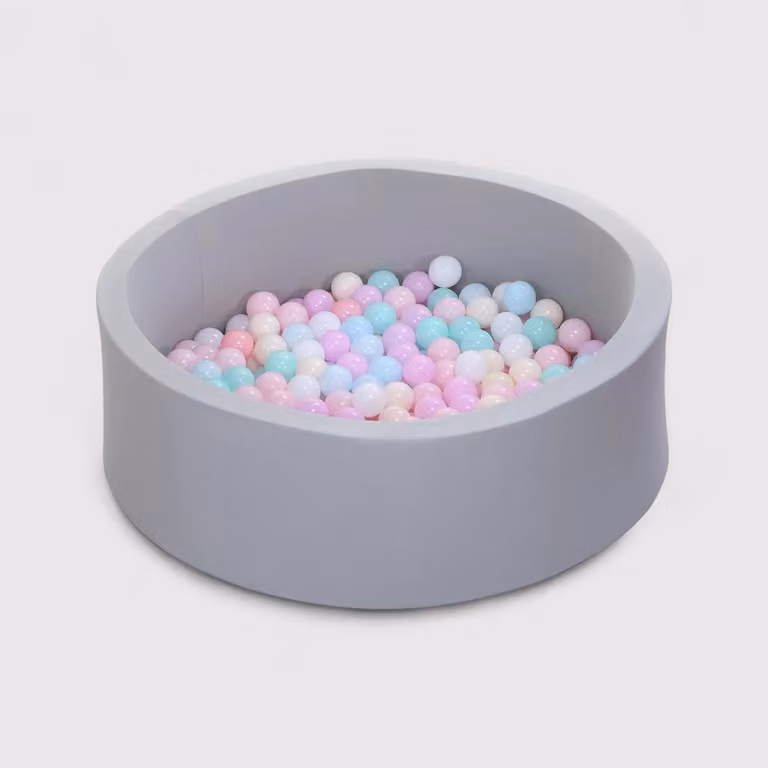 Sinsan - Piscina grigia per bimbi con 200 palline colorate