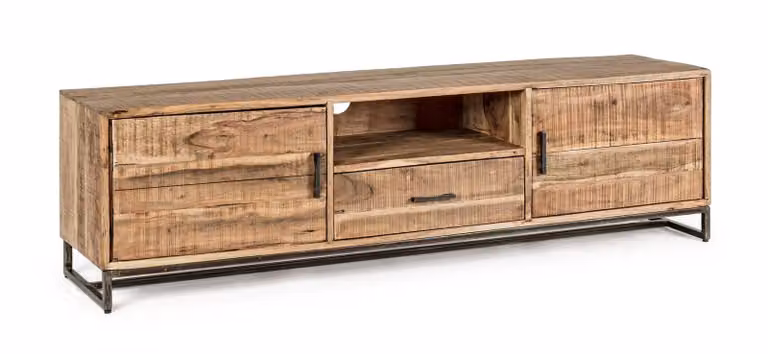 Porta TV ELMER in legno di acacia, 175x40x50 cm