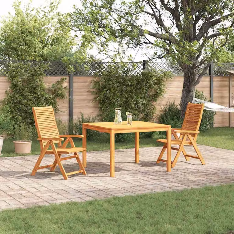 Maison Exclusive - Set da pranzo per esterno, 3 pezzi, legno massello di acacia, color marrone