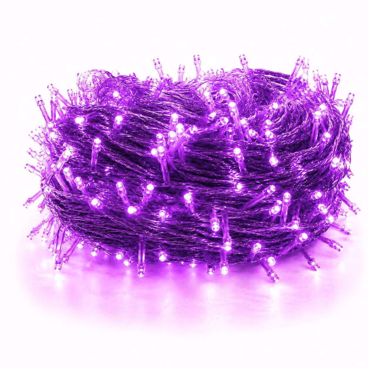 50M 500LEDs 8 Modes Fairy Lights Power LED Christmas Fairy Lights Cavo trasparente Camera Decorazione Luce Festa Giardino Albero di Natale Illuminazione, Viola