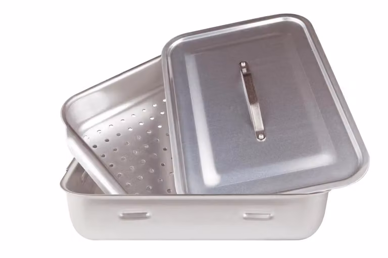 Vaporiera Rettangolare in alluminio 3mm con coperchio dim. 45x30cm