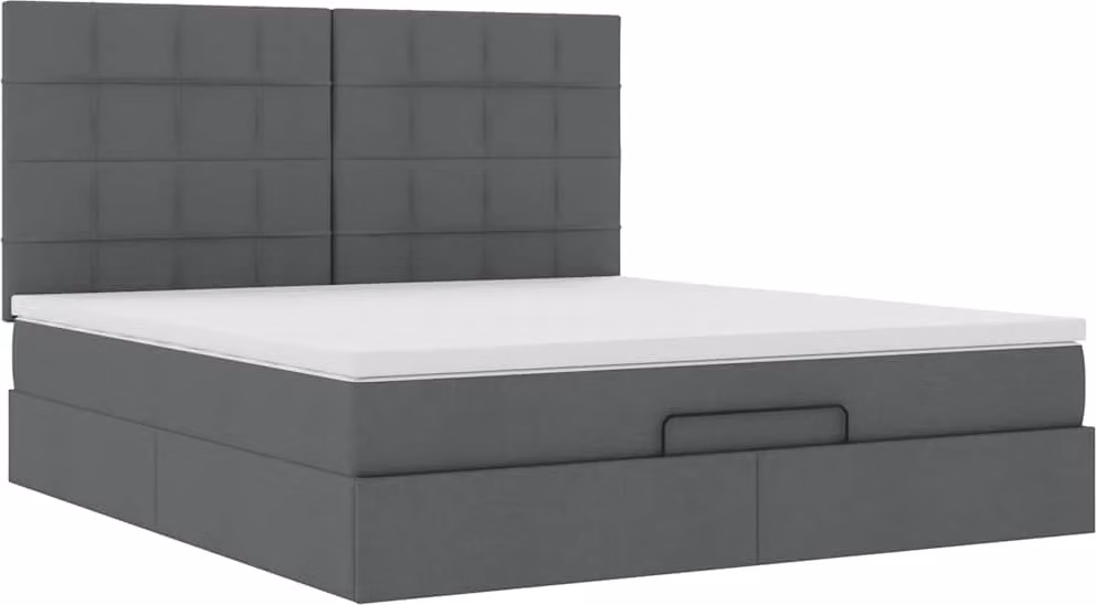Struttura Letto Pouf con Materasso 180x200 cm in Tessuto