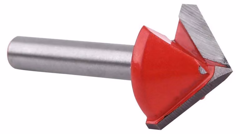 Fresatrice per lavorazione del legno, scanalatura a V - Attacco da 6 mm - Diametro di taglio da 22 mm