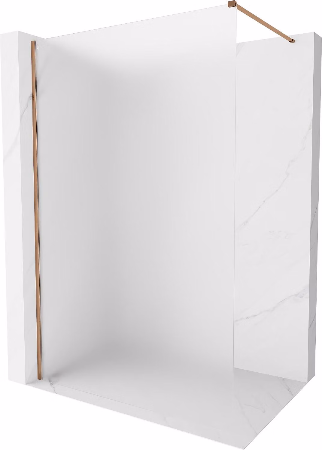 Mexen Kioto-X parete doccia Walk-in 120 x 200 cm, ghiaccio 10 mm, oro rosa - 800-120-101-60-30-X