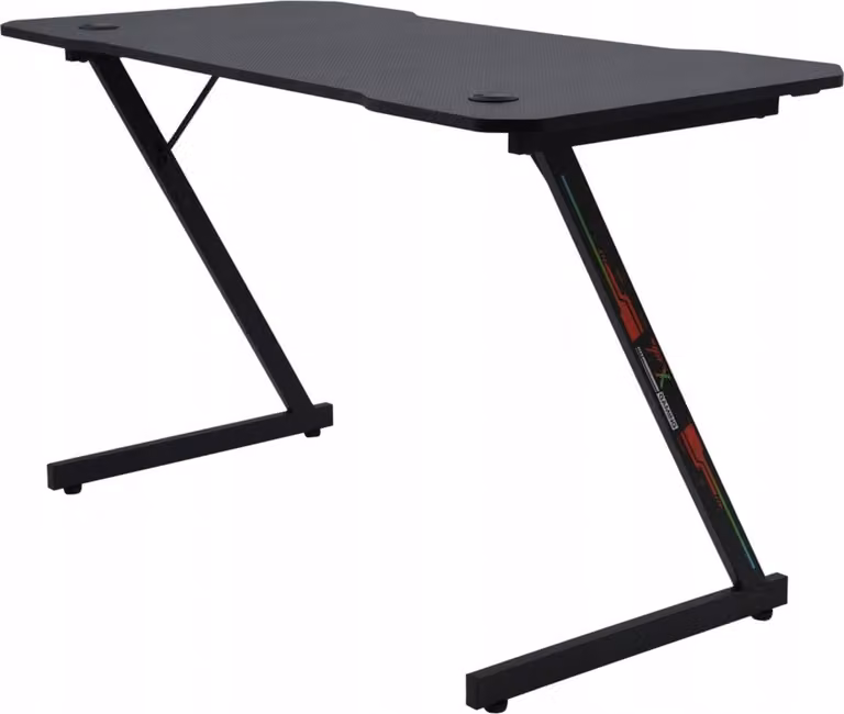 Scrivania da gaming, scrivania per computer per giocatori, piano ergonomico da 120 cm, portabevande e portacuffie, passacavi, struttura a Z stabile, design moderno