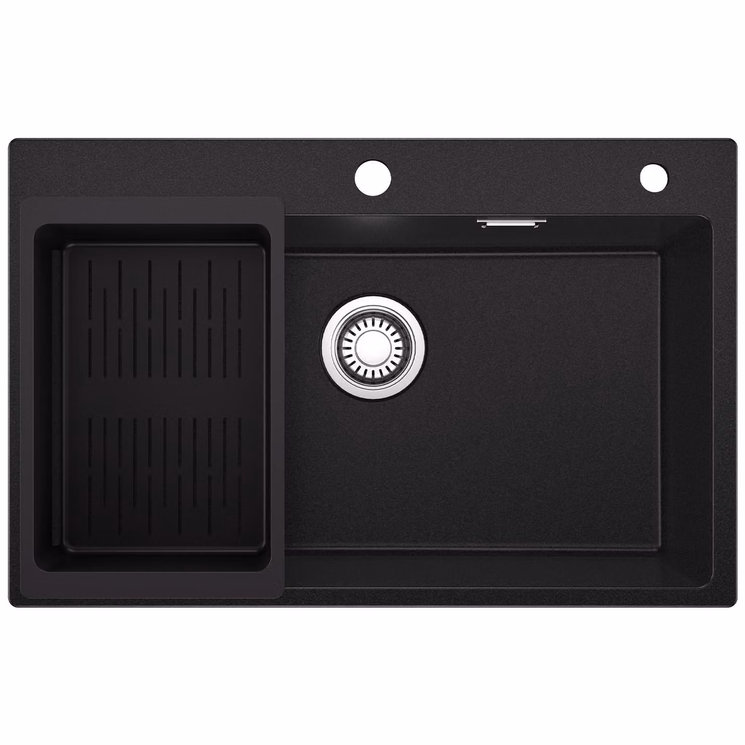 Lavello da cucina, materiale composito in granito, design ergonomico, colore nero