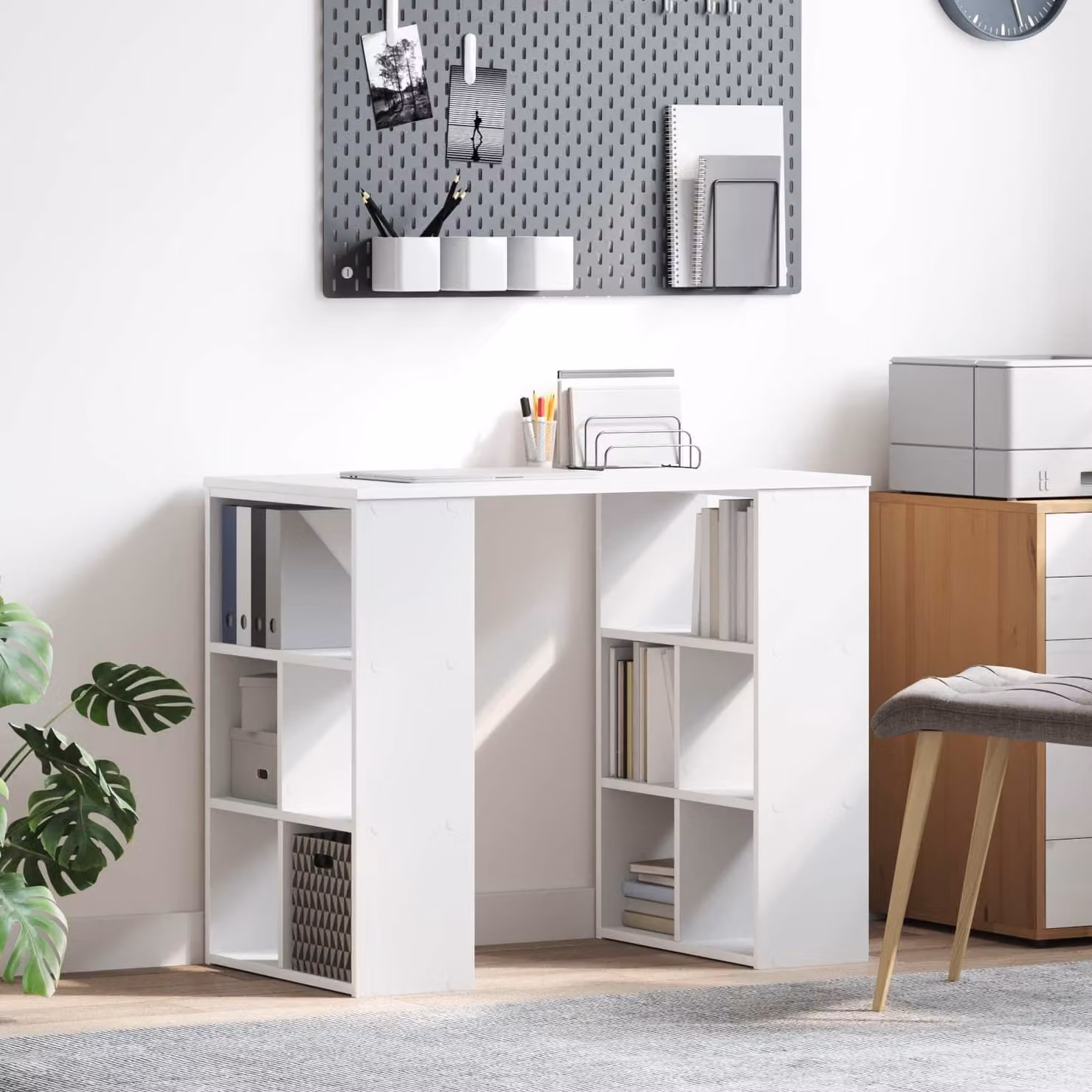Maison Exclusive - Scrivania bianca in legno composito, 90 x 50 x 75 cm