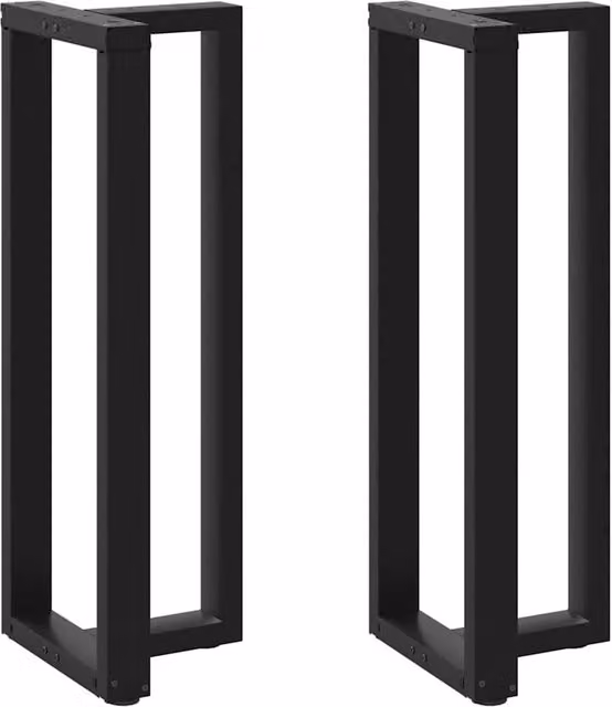 Set di 2 gambe regolabili per tavolo da bar a forma di T in acciaio nero opaco L/P/H: 40 x 35 x 111 cm