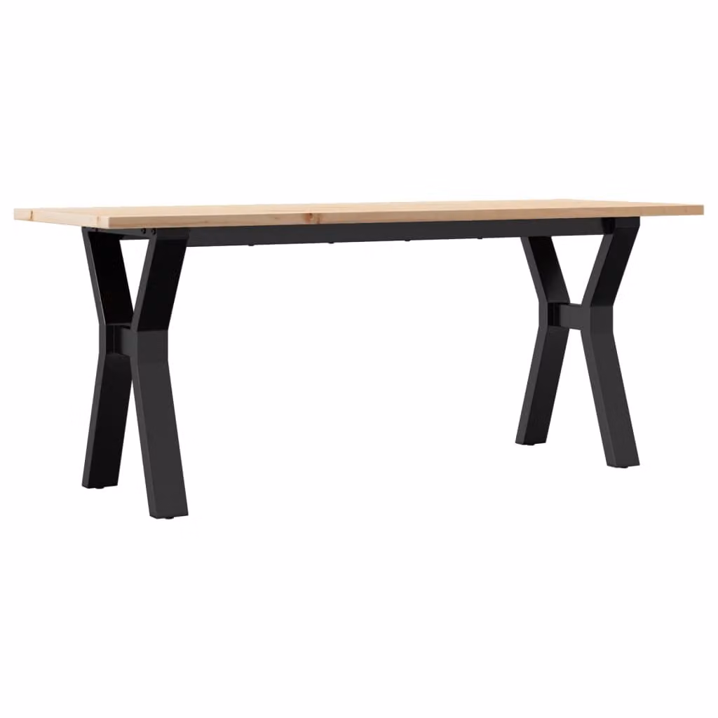 Tavolino Salotto Telaio a Y 110x40x45 cm Legno Pino e Acciaio