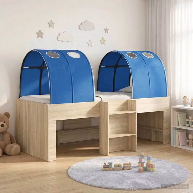 Letto con Tunnel 3 pz Sonoma e Blu Legno ingegnerizzato 3423577
