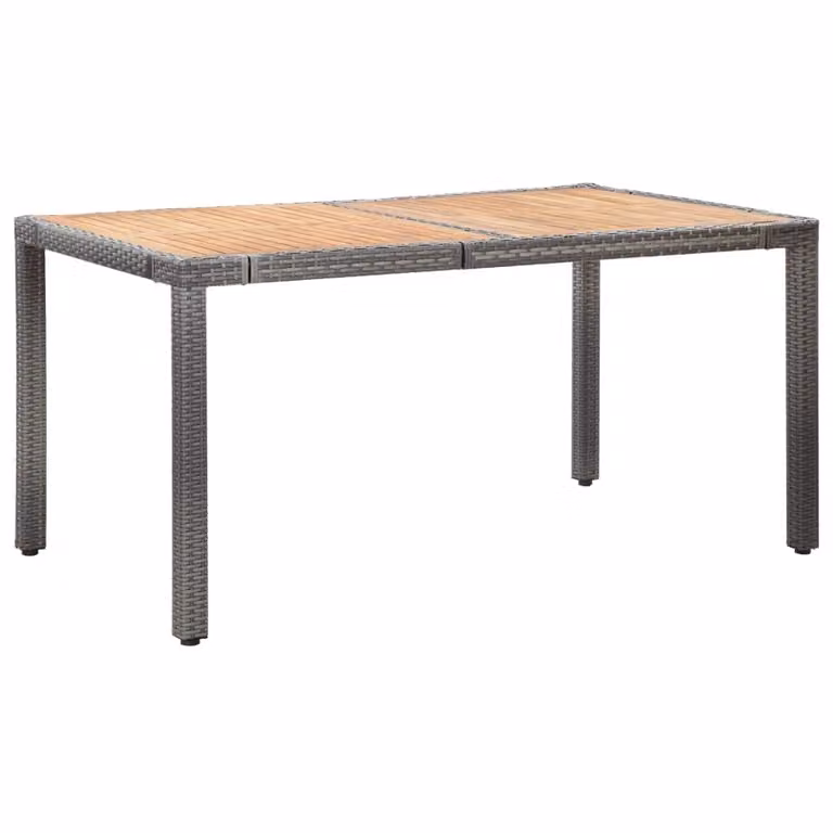 Set da Pranzo per Esterni 7 pz con Cuscini in Polyrattan Grigio