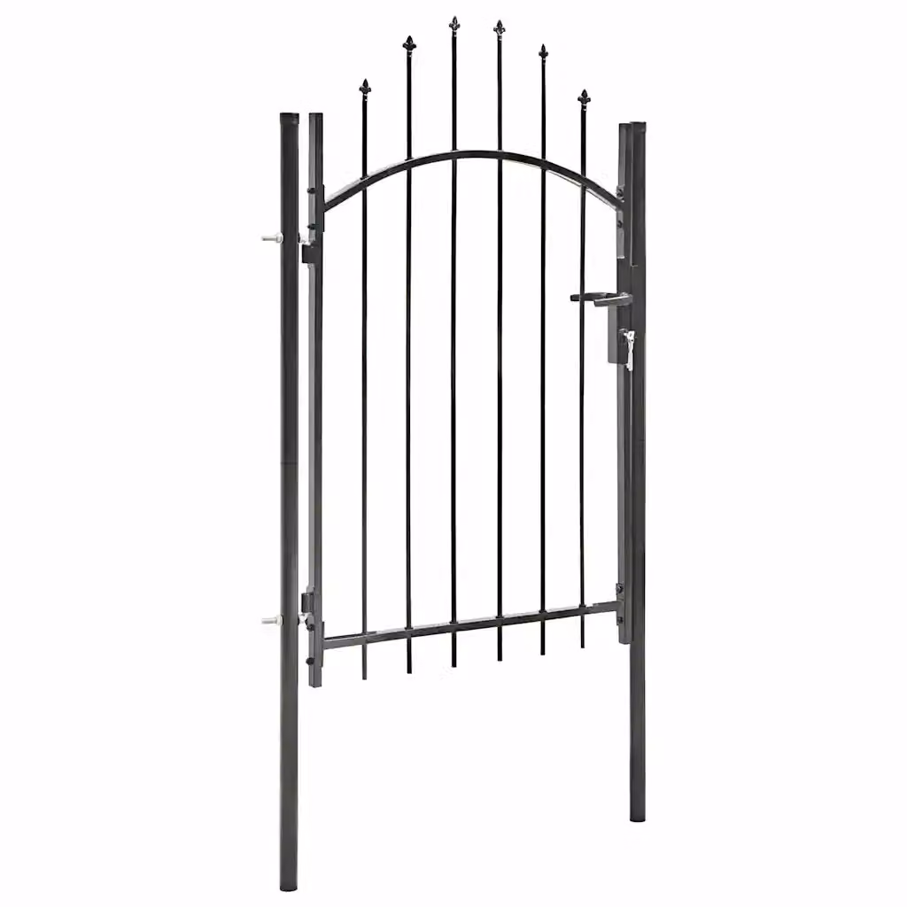 Cancello da giardino a battente vidaXL in acciaio nero L: 100 cm, H: 200 cm