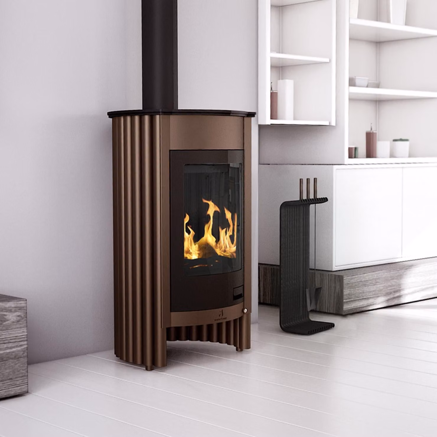 Caminetto HS FLAMINGO MASTERFLAMME Medie I - marrone - velluto