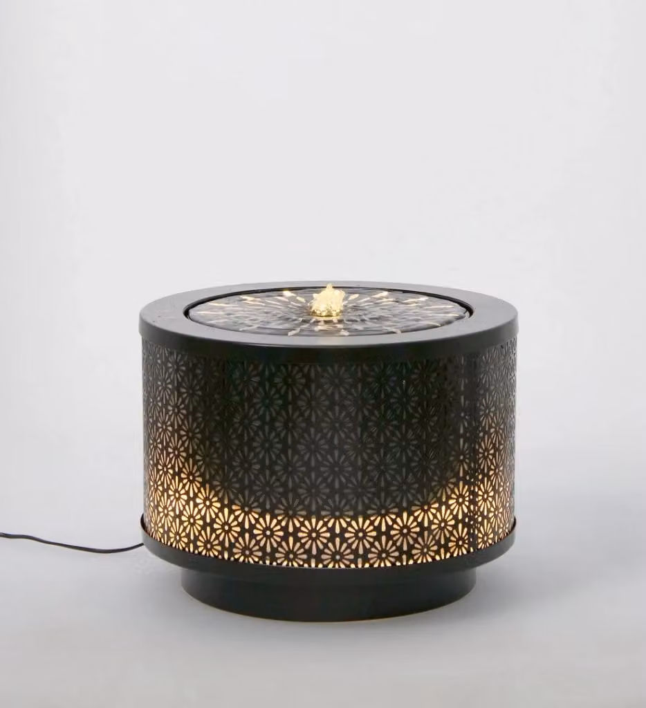 Fontana da tavolo Miki GIORDANOSHOP con LED in metallo nera L: 40 cm, P: 40 cm, H: 30 cm – 2