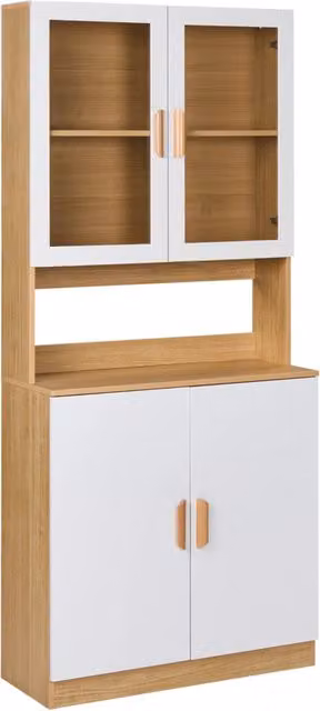 Mobile decorativo in MDF bianco con vano portaoggetti e vetro Sala da pranzo