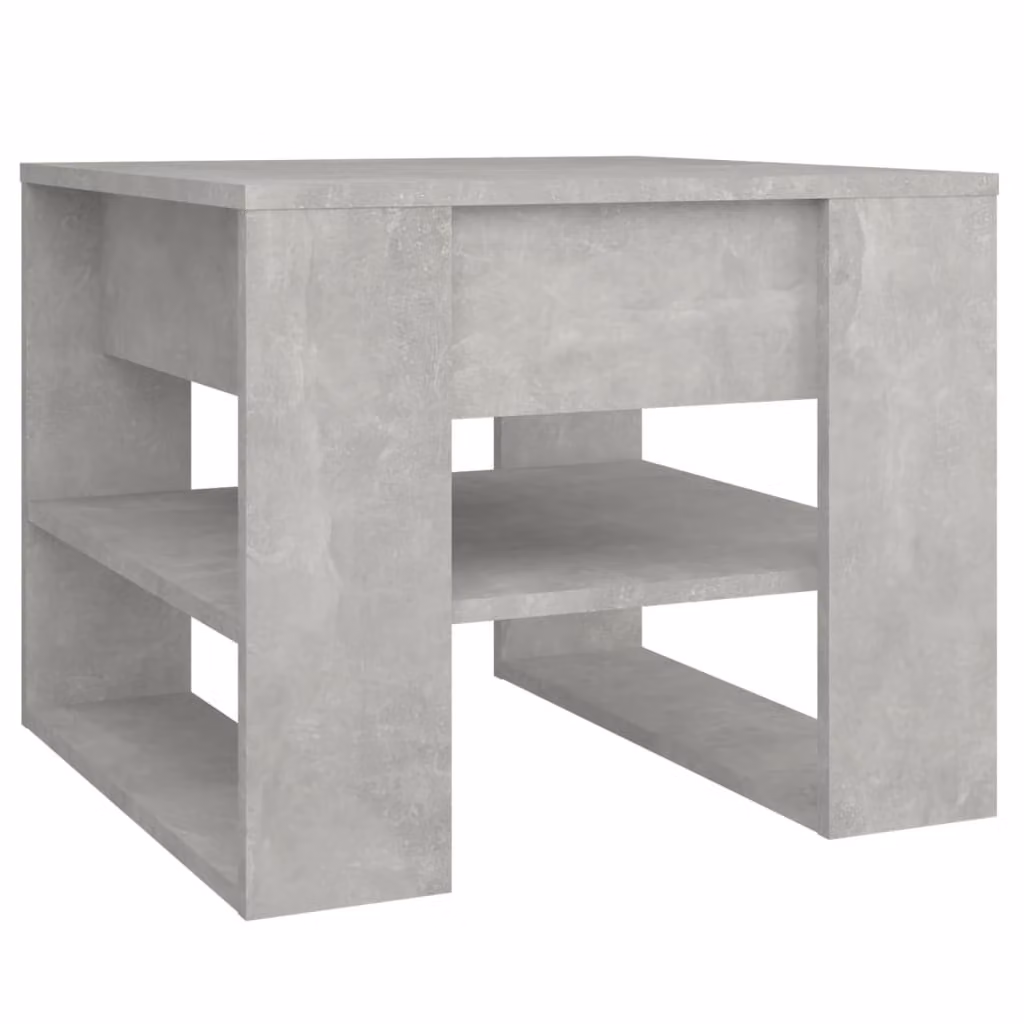Tavolino Salotto Grigio Cemento 55,5x55x45 cm Legno Multistrato