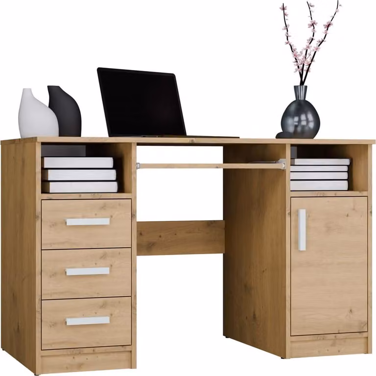 Scrivania, rovere artigianale, 120 x 75 x 60 cm