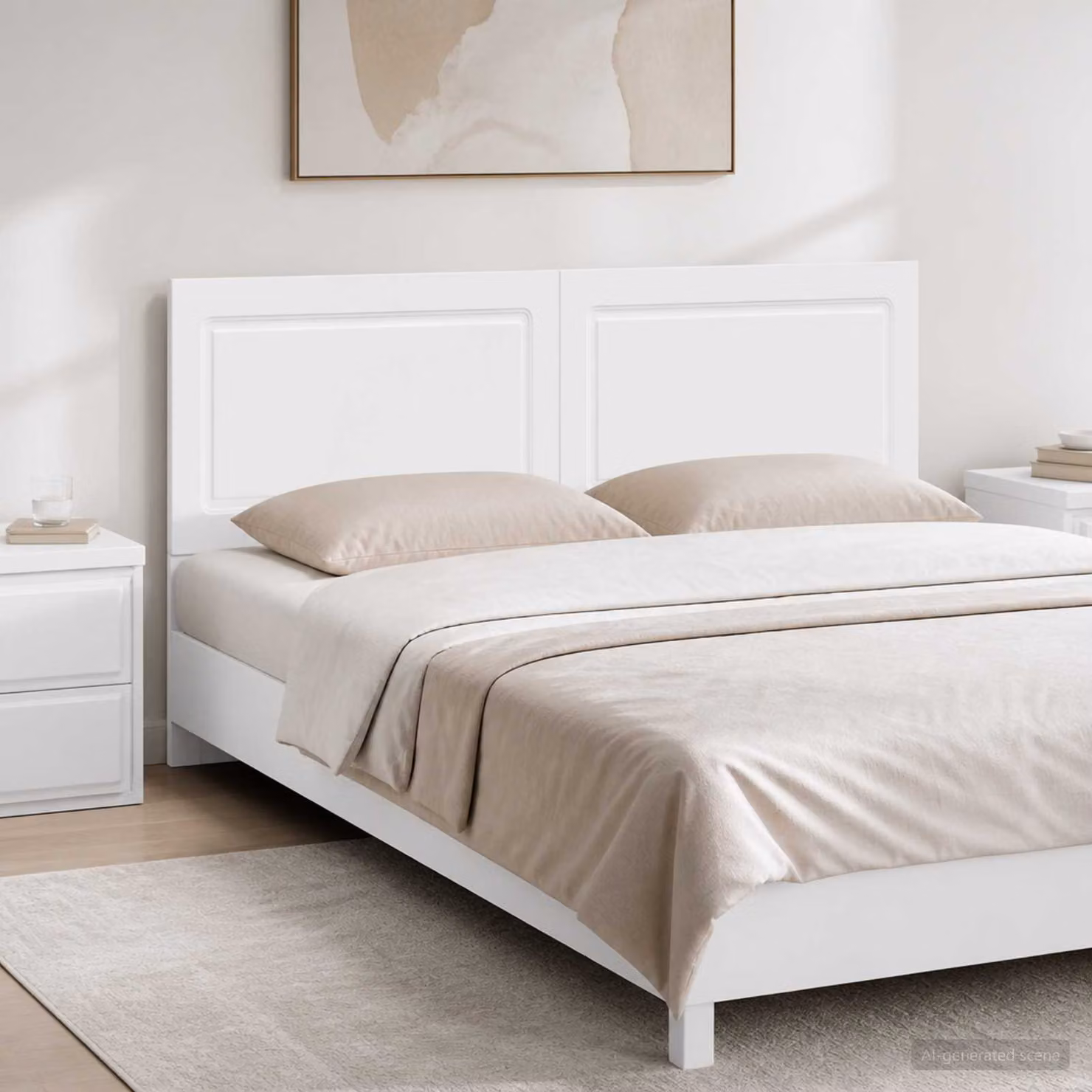 Testiera da muro moderna vidaXL UTRECHT in legno ingegnerizzato bianco con design a righe L: 199,5 cm, H: 50,0 cm, P: 3,0 cm