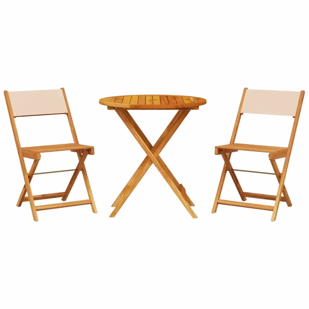 Set da Bistrot 3pz vidaXL in Legno di Acacia Olio Beige – 2
