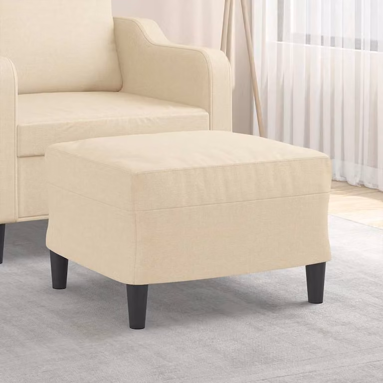 Poggiapiedi vidaXL in tessuto beige L: 60 cm, P: 50 cm, H: 41 cm