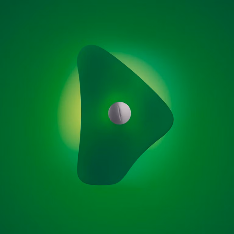 Foscarini Applique da parete di design Bit 4, Verde, Soggiorno / Sala da pranzo, Vetro, Design, Applique