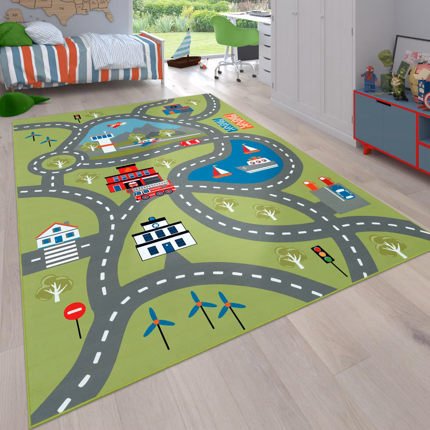 Tappeto per bambini Bini verde L: 200 cm, P: 100 cm – 2
