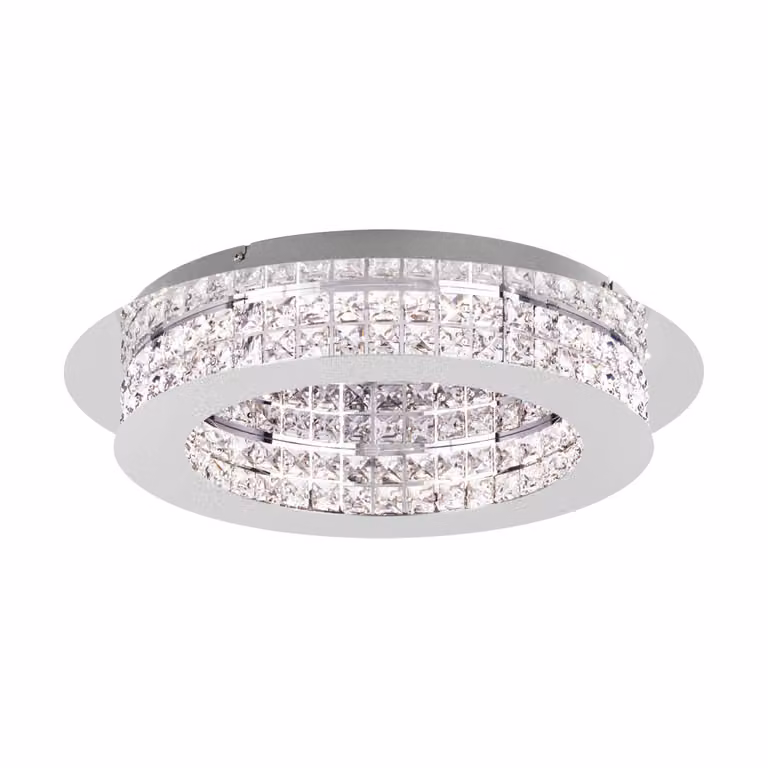 Plafoniera LED Principe 10-gang cristallo cromato, trasparente