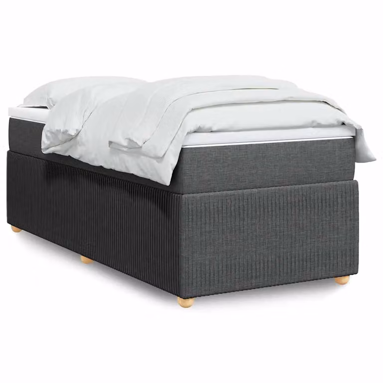 vidaXL Giroletto a Molle Ibrido con Materasso in Tessuto Grigio e Bianco L/P/H: 190 x 90 cm