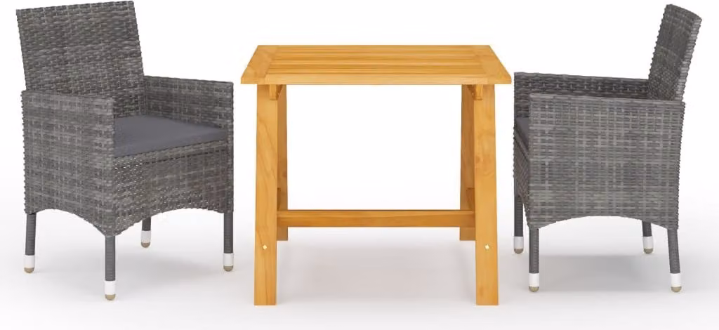 Maison Exclusive - Set da pranzo da giardino a 3 pezzi, grigio