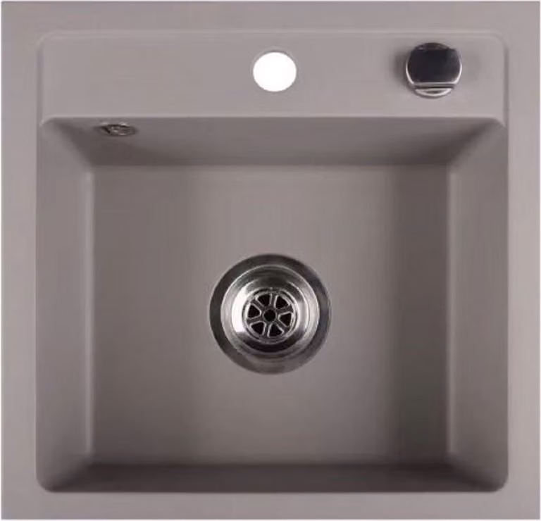 Lavello QLS 44x44 cm in granito con sifone automatico Bella Grey 1 vasca 11183