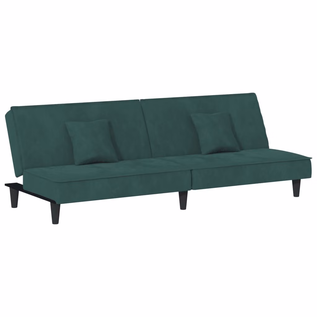 Divano Letto Verde Scuro in Velluto