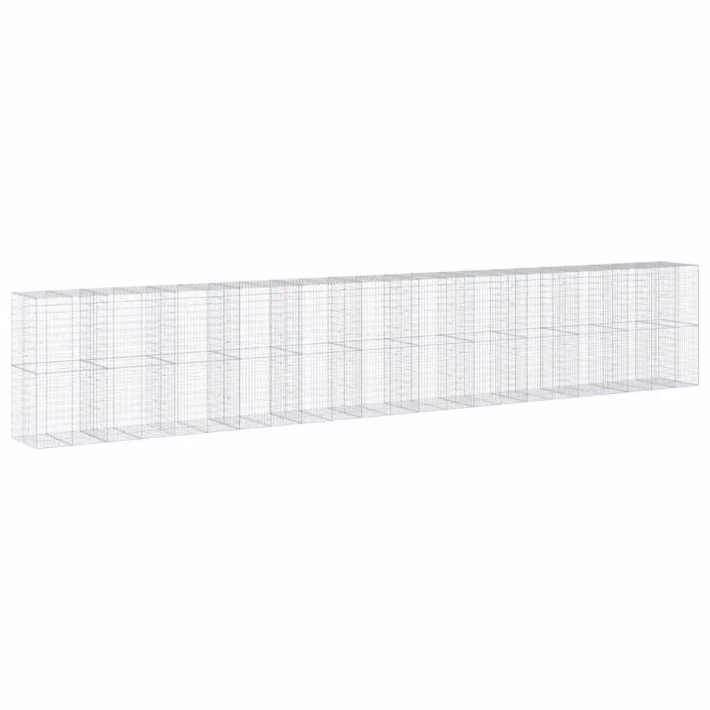 Cesto Gabbione con Copertura Videx in Acciaio Zincato Colore Argento L: 1150 cm, P: 100 cm, H: 200 cm – 2
