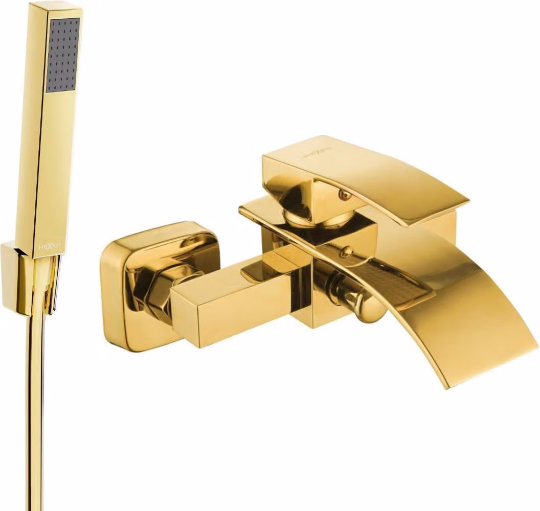 Mexen Aries R77 rubinetto da bagno con set doccia, oro - 74483R77-50