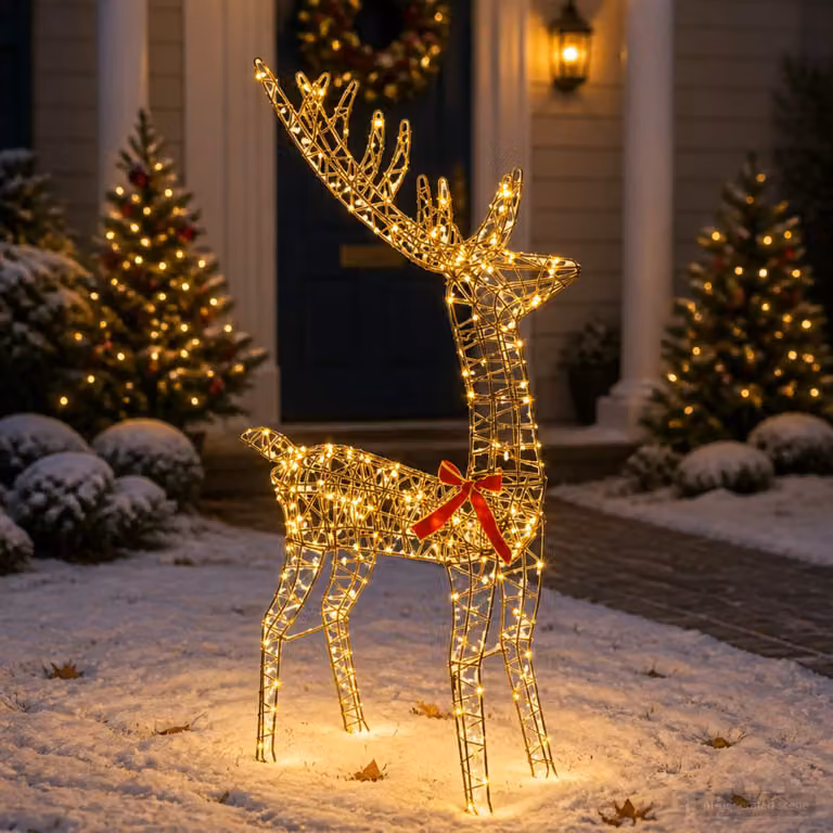 vidaXL Renna di Natale 3D LOVIISA 300 LED Bianco caldo