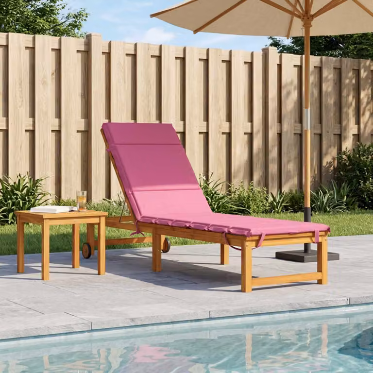 vidaXL Cuscino per Lettino GEMERT Rosa, 100% Poliestere, L 200 x P 55 x H 3 cm
