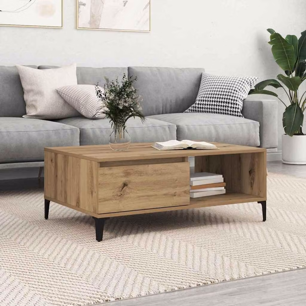 Maison Exclusive - Tavolino Artisan in rovere 90 x 60 x 35 cm Materiale ligneo
