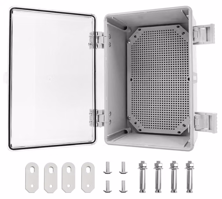 Verdeler, scatola di distribuzione, alloggiamento industriale, quadro elettrico, scatola di derivazione elettrica IP65, coperchio trasparente, alloggiamento di installazione, plastica ABS
