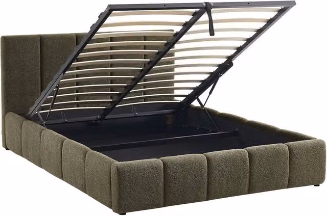 Struttura letto con contenitore e testiera 140cmx190cm, imbottita