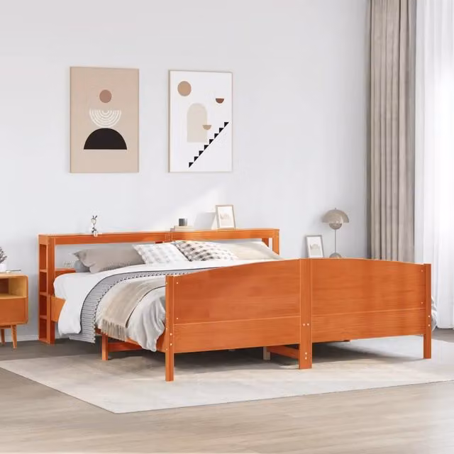 Letto senza Materasso Marrone Cera 180x200 cm in Legno di Pino 3306218