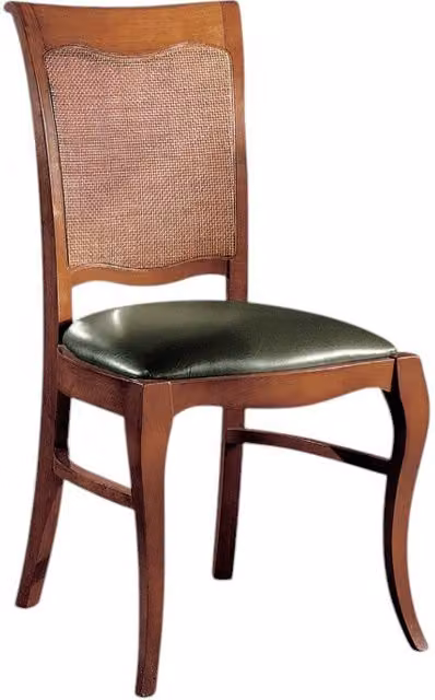 Sedia classica imbottita in paglia di Vienna e legno di faggio Mobili 2G L/P/H: 50 x 57 x 94 cm