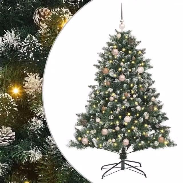 Albero di Natale artificiale DESIGN IN verde con 150 LED luce bianca calda, Altezza: 150 cm