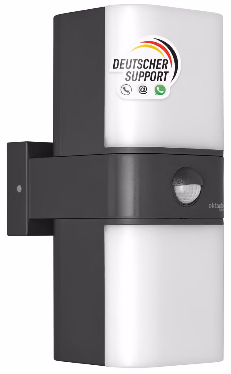 Lampada da esterno con sensore di movimento, 20 W, 1800 lumen, 3000 K, grado di protezione IP65, colore antracite